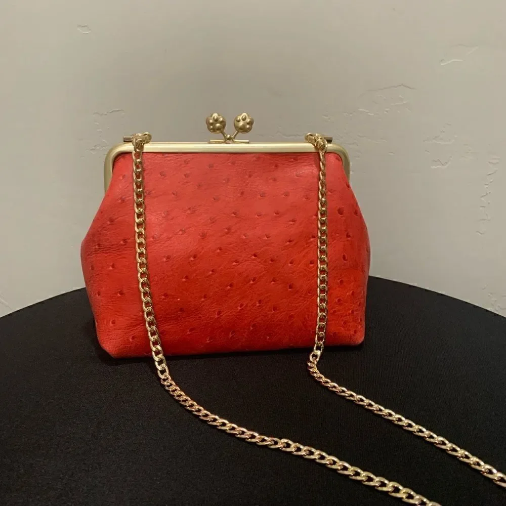 Handmade Genuine Ostrich Textured Leather 